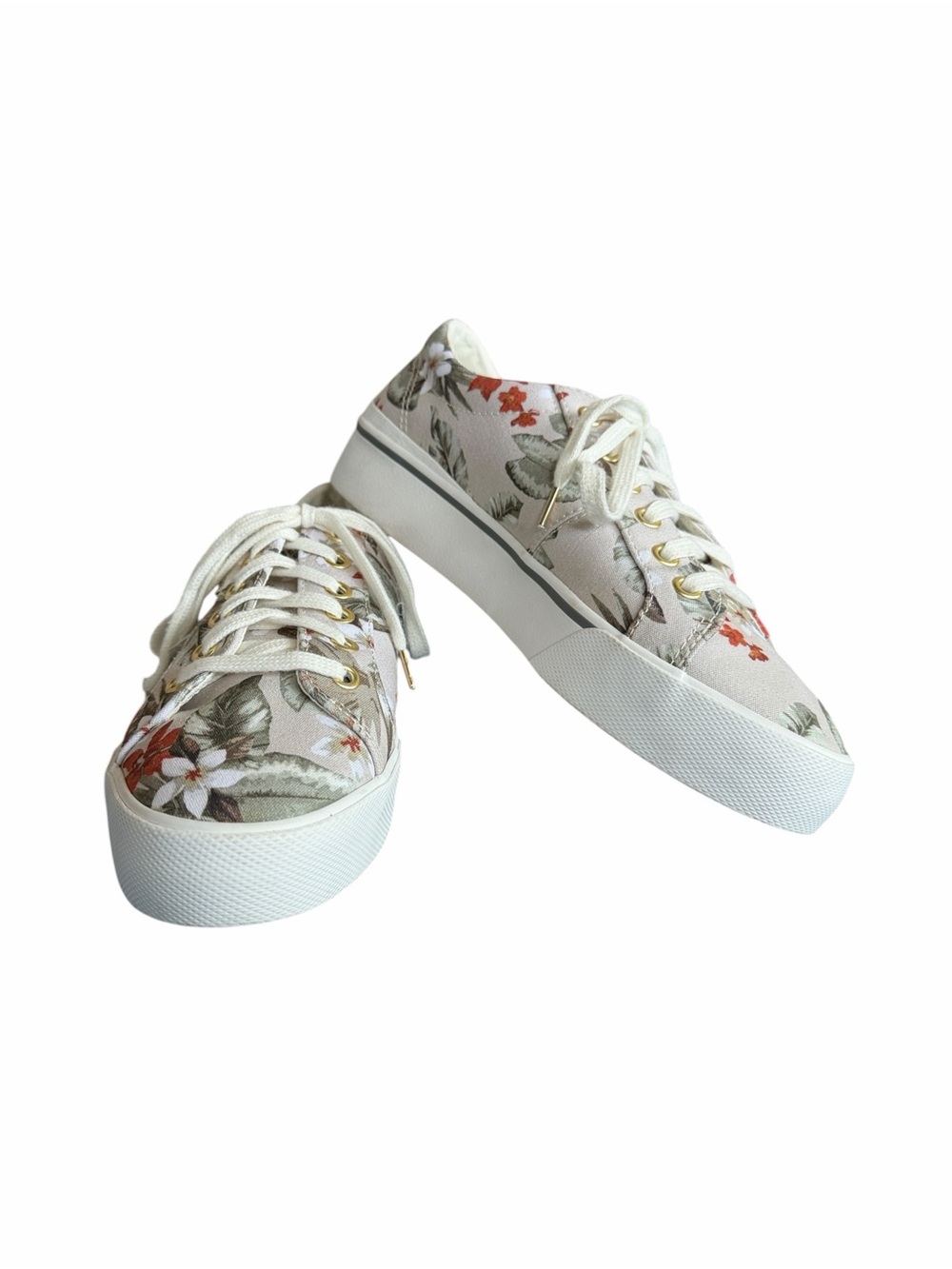 Keds Champion Cream Tropical Print Sneakers Sz 8.5